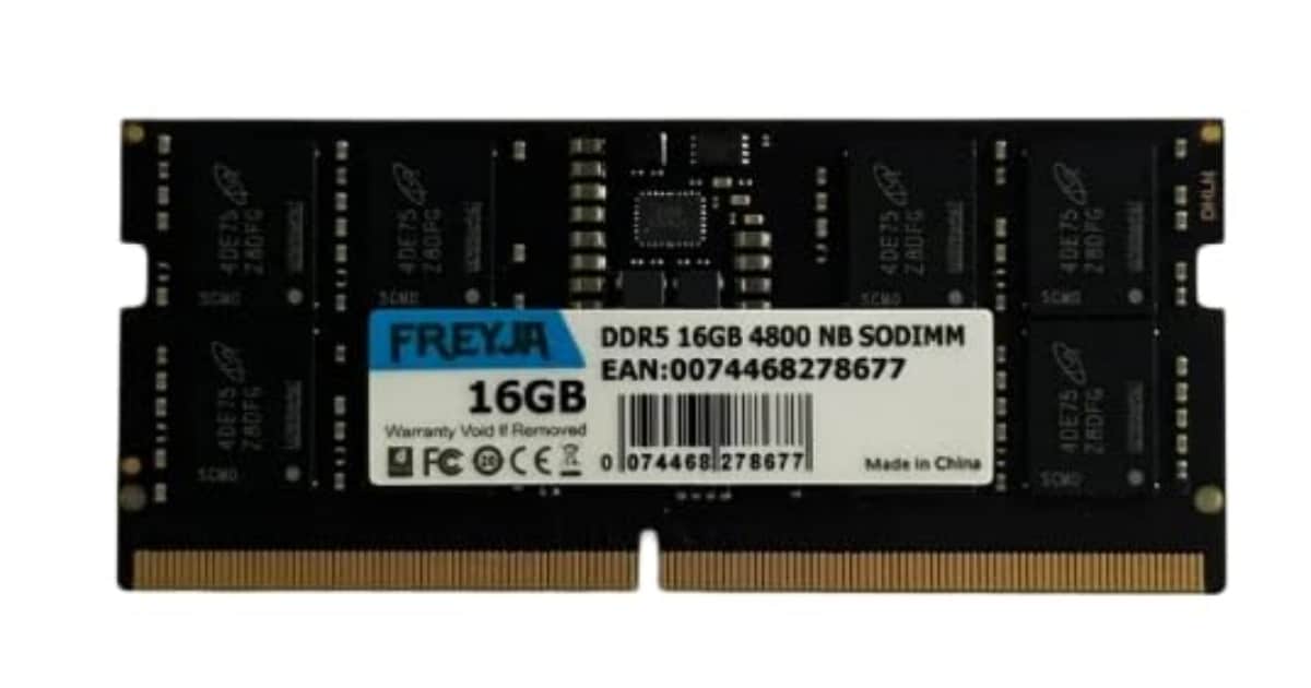 Freyja 16GB (1X16GB) DDR5 SODIMM 4800MHZ CL40 1,1V Memória para Notebook