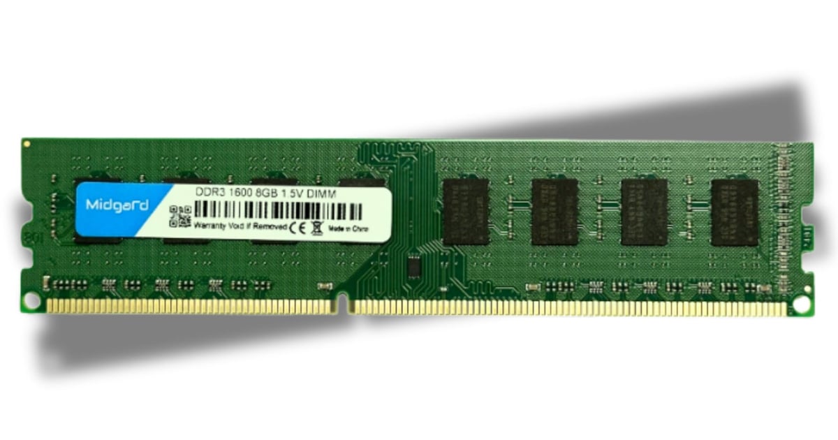 Memoria Midgard 8 GB DDR3 DIMM 1600MHZ CL11 1,5V Para Desktop