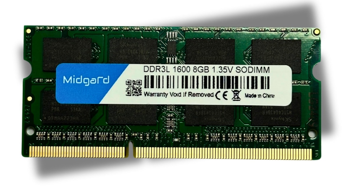 Memoria Midgard 8GB (1X8GB) DDR3 SODIMM 1600MHZ CL11 1,35V Para Notebook Laptop